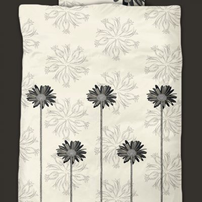 DP (Duvet & pillow) cover example. Majestic_joyfully_daisies print design in pristine color-play.