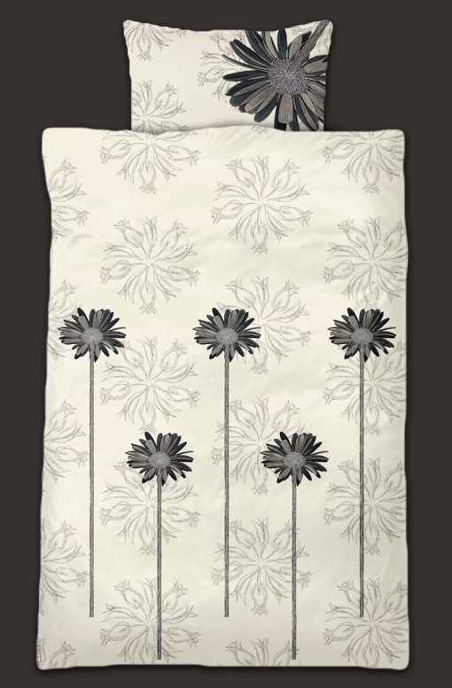 DP (Duvet & pillow) cover example. Majestic_joyfully_daisies print design in pristine color-play.