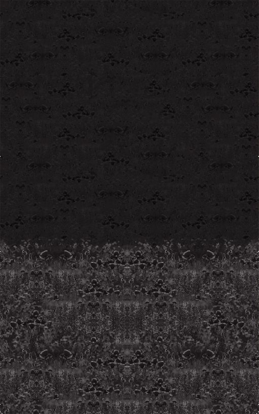 Front view of print for duvet cover in black color shades.