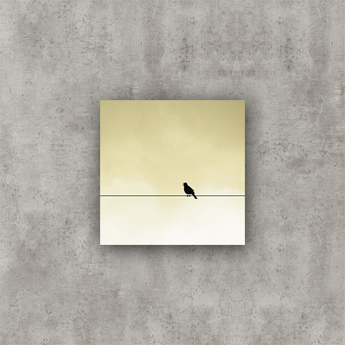 Sing Bird, pristine-sky. Photo Poster Art with a partly glossy, partly matte finish. Dimension: 12"x12"
