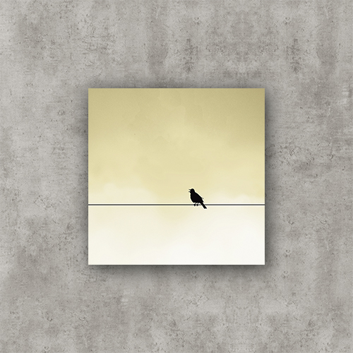 Sing Bird, pristine-sky. Photo Poster Art with a partly glossy, partly matte finish. Dimension: 18"x18"