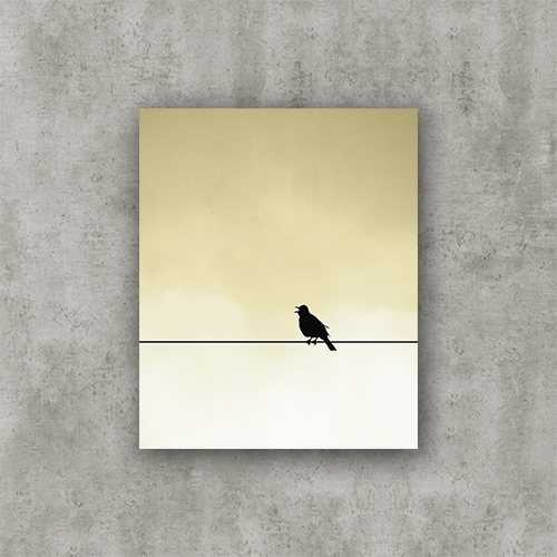 Sing Bird, pristine-sky. Photo Poster Art with a partly glossy, partly matte finish. Dimension: 12"x16"