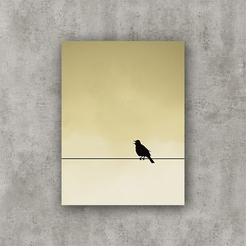 Sing Bird, pristine-sky. Photo Poster Art with a partly glossy, partly matte finish. Dimension: 18"x24"