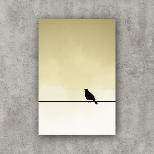 Sing Bird, pristine-sky. Photo Poster Art with a partly glossy, partly matte finish. Dimension: 24"x36"