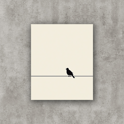 Sing Bird, pristine-solid. Photo Poster Art with a partly glossy, partly matte finish. Dimension: 12"x16"