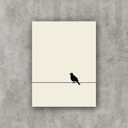 Sing Bird, pristine-solid. Photo Poster Art with a partly glossy, partly matte finish. Dimension: 18"x24"