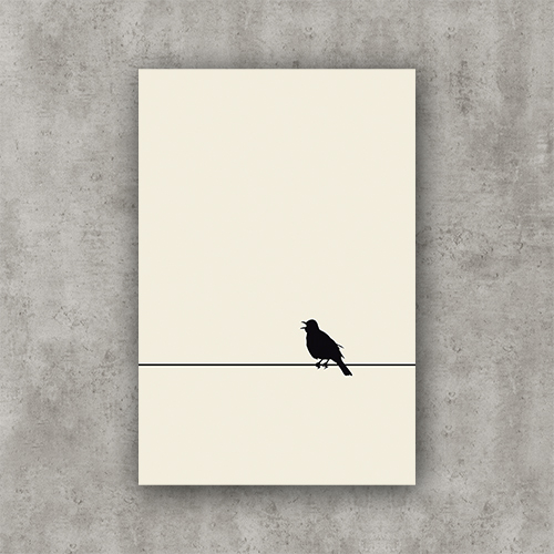 Sing Bird, pristine-solid. Photo Poster Art with a partly glossy, partly matte finish. Dimension: 24"x36"