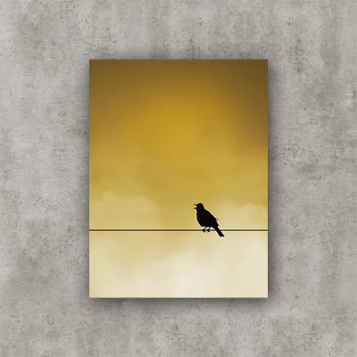 Sing Bird, sunrise. Photo Poster Art with a partly glossy, partly matte finish. Dimension: 18"x24"