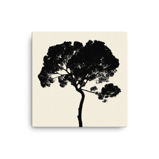 Tree in the sky, solid pristine. Photo Canvas Art hand-stretched on a poly-cotton blend canvas with a matte finish coating. Dimension: 16"x16"
