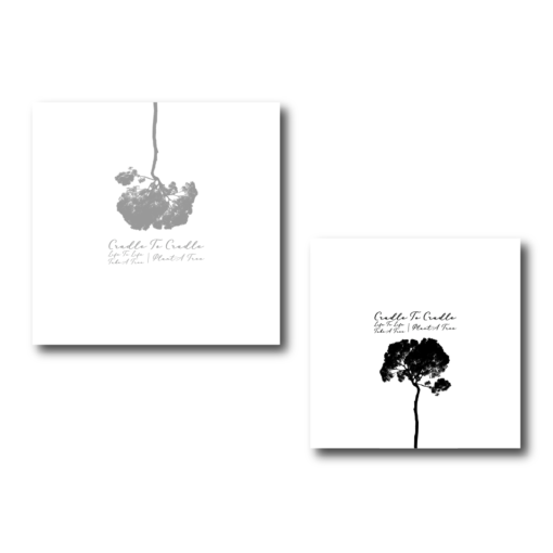 Tree Up poster with "give a tree/ take a tree" text. Size 12"x12" (30cmx40cm)