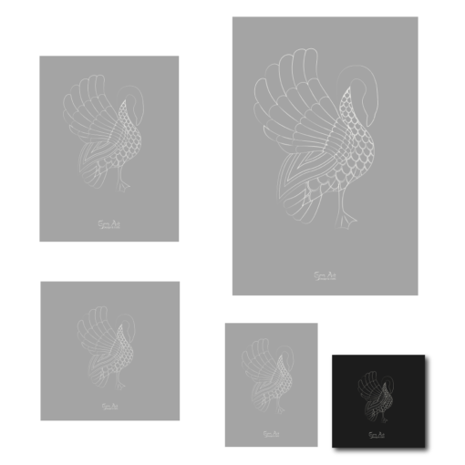 Swan sketch poster. Pristine artwork on black background. Poster dimensions: 12"x12"/ 30cmx30cm
