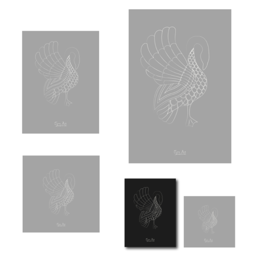 Swan sketch poster. Pristine artwork on black background. Poster dimensions: 12"x16"/ 30cmx40cm