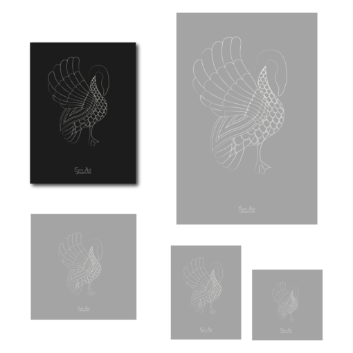 Swan sketch poster. Pristine artwork on black background. Poster dimensions: 18"x24"/ 45cmx61cm